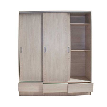 Placard Max 3 Puertas 3 Cajones Gris