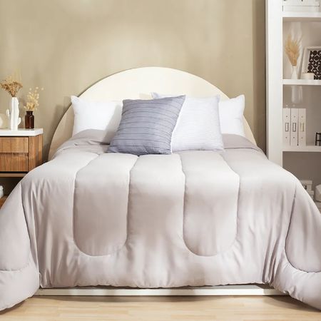 Acolchado Oro Reversible Casablanca Cod: 3101/4000 2 Y 1/2 Plaza Gris Perla