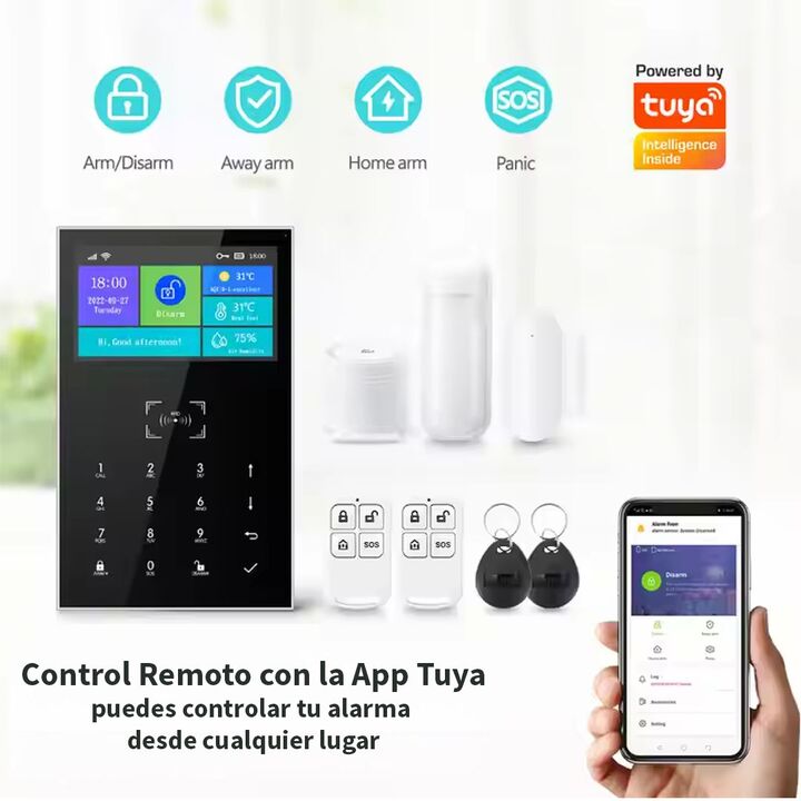 Kit Alarma Domiciliaria 4G Inalab Wifi Tactil PG109 - Vista 3