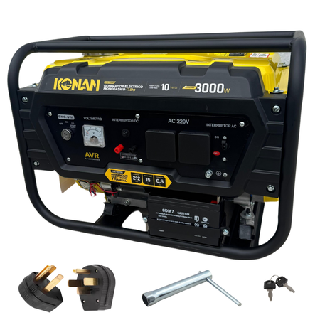Generador 7Hp 3000W Monofásico Konan Arranque Electrico