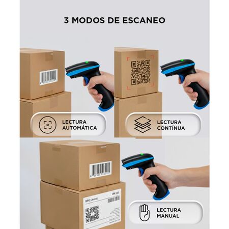 Lector de Código de Barras Gadnic Inalámbrico USB Memoria Interna + Soporte