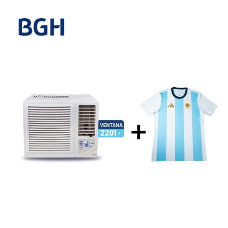 Combo Aire Acondicionado Ventana Frío BGH 2200 Fg BC26WFAW + Camiseta BGH adidas Talle L