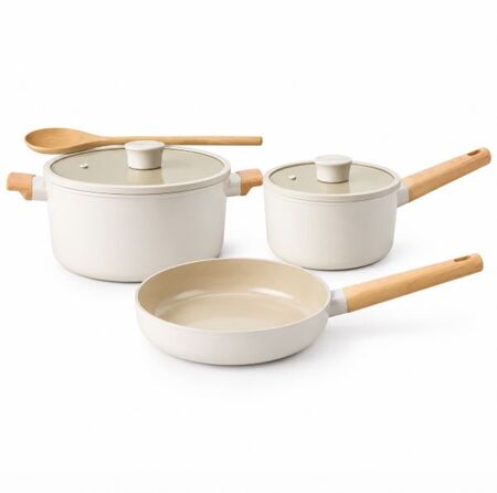 Batería 5pz Inducción Antiadherente Forjado Harmony Hudson Beige