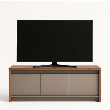 MUEBLE DE TV 1,30 M PARA TV LED CON 3 PUERTAS NOGAL GRIS ARCILLA