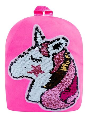 Mochila Nena Jardín Escolar Peluche Unicornio Lentejuelas