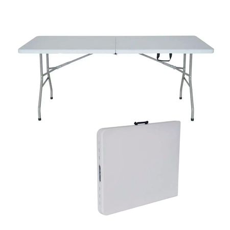 Mesa de Camping Plegable Portátil 180x70x74 Blanca