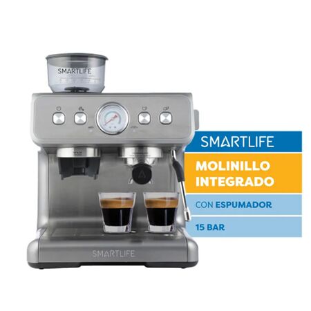 Cafetera Express Autom. C/Molinillo Acero Inox. 15 Bares Smartlife Sl-ecg5020