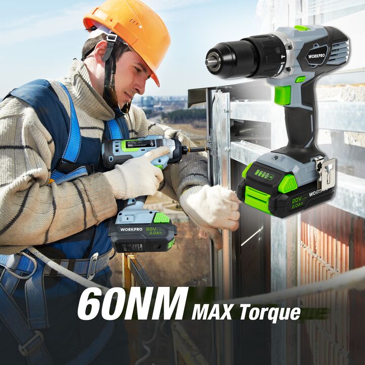 Combo Taladro Percutor + Batería 2ah + Cargador WORKPRO - Vista 7