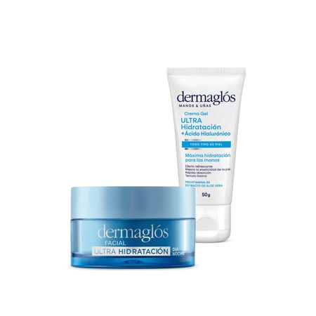 Dermaglos Set Ultra Hidratacion Crema de Manos + Crema Facial