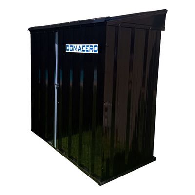 Armario Deposito Galpon de jardin Casi 2x2x2 Techo 1 agua Negro DON ACERO - Vista 1
