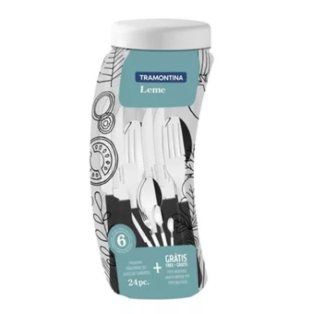 Juego De 24 Piezas Mango Polipropileno Leme Tramontina 23198/031 Negro