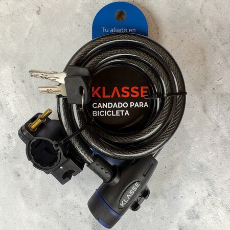 Candado Para Bicicleta Klasse 1,2 M x 12 Mm Con 2 Llaves (KS7702)