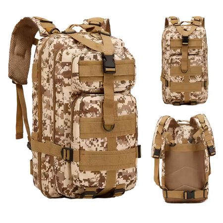 Mochila Táctica Desert Gadnic Militar Mochilero Compatible Compartimentos Varios 25L