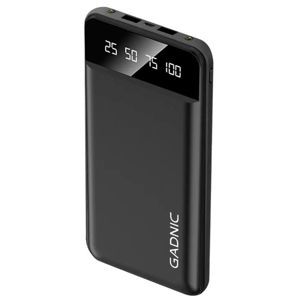 Cargador Portátil Negro Gadnic K42 10000 mAh 2 puestos USB + Display