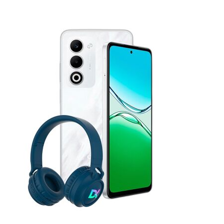 Combo Oppo A5 4G 4+256GB Blanco + Auriculares Vincha Dekkin Verde
