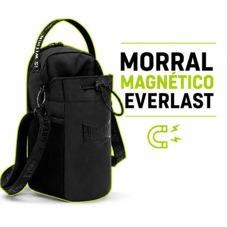 Morral Magnetico Deportivo Everlast Gym Bolso Cruzado Con Imán Para Maquinas Porta Botella