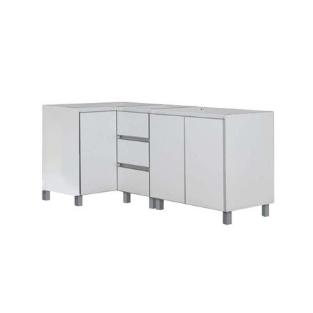 Bajo Mesada Cocina Esquinero Potenza Blanco De 158 X 98 Cm Blanco