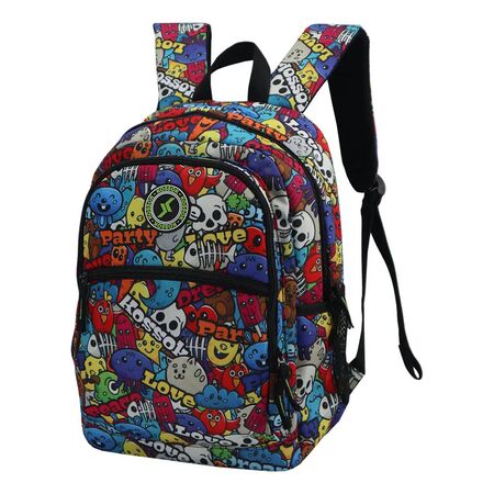 Mochila Kossok Glossy Escolar Premium Monstruitos 1 Liso