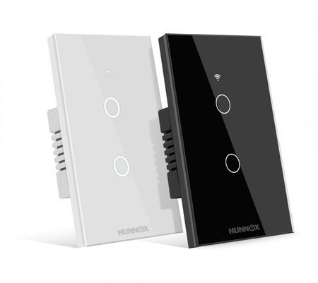 TECLA HUNNOX SMART TACTIL 2 CANALES NEGRO