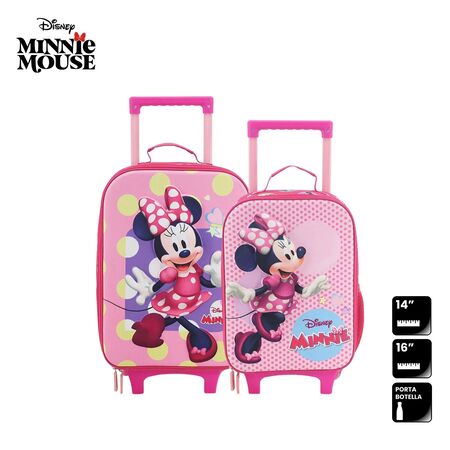 Set De Valijas Infantiles 14" y 16" Disney - Minnie