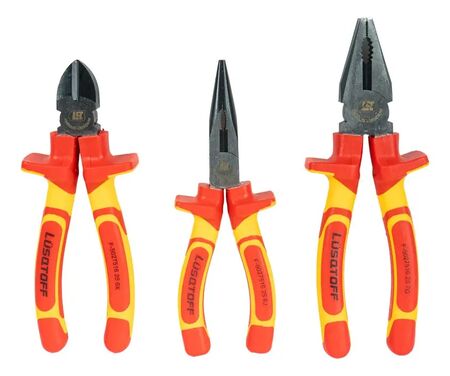 Juego 3 Pinzas Univ. Alicate Punta Lusqtoff L4265 Aislacion