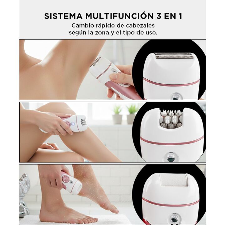 Depiladora eléctrica 4 en 1 Gadnic para mujer pierna cara inalámbrica recargable USB - Vista 3