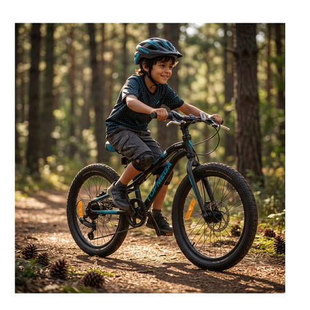 Bicicleta Infantil TopMega Slider Talle Único R20 7V Negro/Celeste Disco Mec.