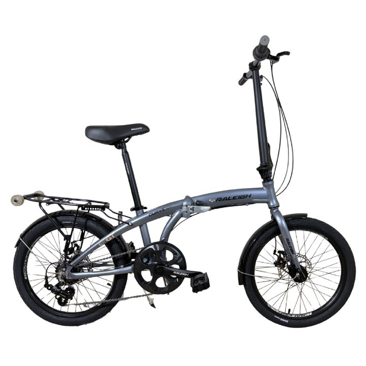 Bicicleta Plegable Raleigh Curve / Gris / Cuadro de aluminio / Frenos a disco mecanico / 6Vel. / Rodado 20". - Vista 1