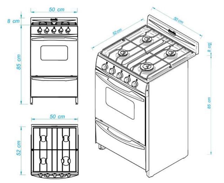 Cocina Palace Escorial 4 Hornallas C.Lx S2 51C Ge - Vista 3