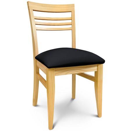 Silla de Comedor Murano Tapizado Inka Negro lustre Natural Espacity