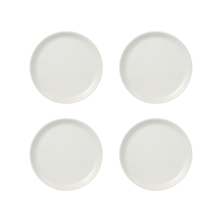 Set x 4 Plato Postre 20,5 cm Ceramica Hitit Mate Aston Blanco Antiguo