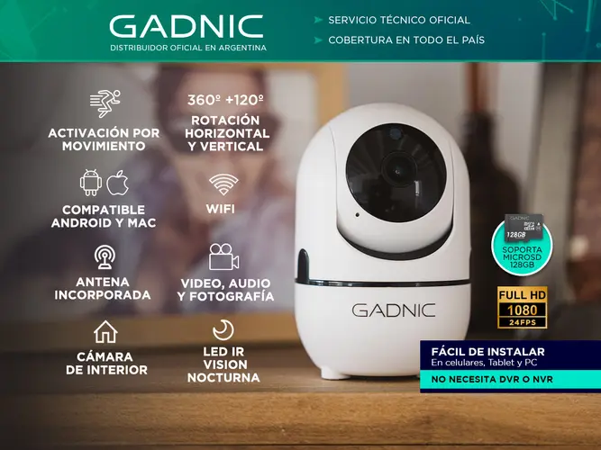 CAMARA DE SEGURIDAD GADNIC IP P2P WIFI (C:BLANCO P2P00009) - Vista 2