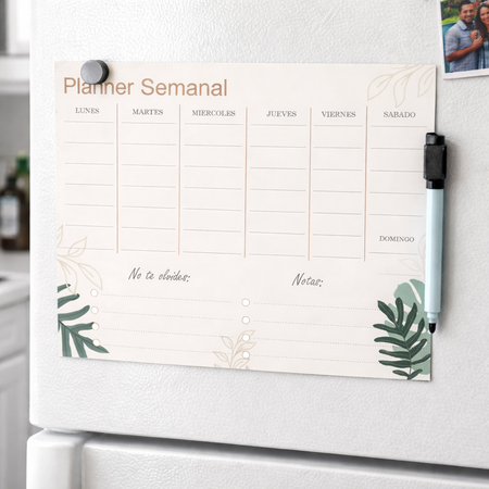 Planner pizarra  imantado magnetico con marcador