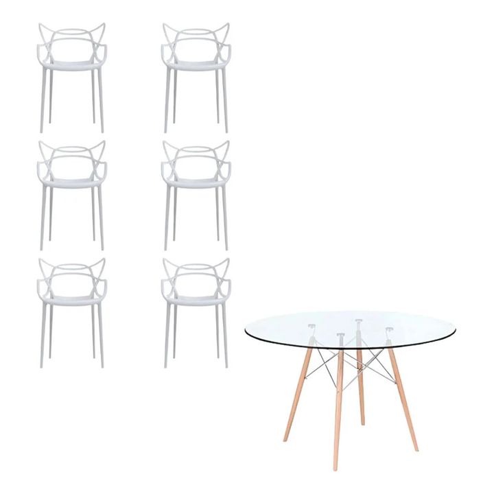 Juego De Comedor Mesa 120+6 Sillas Allegra Blanco - Vista 3