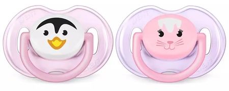 Chupetes Classic Deco X2 Chupetes Animales (0-6M), Rosa Aven ( SCF182/13)