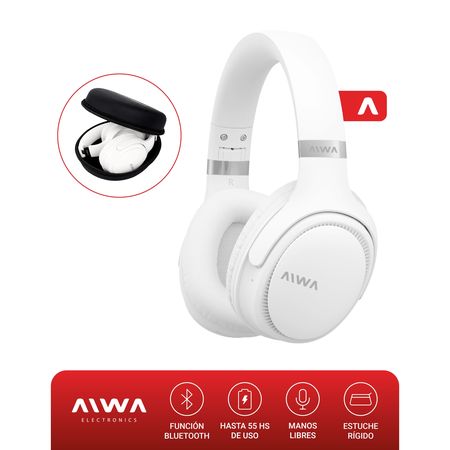 Auricular Headset Aiwa AW-AVB602B Bluetooth Plegable 55hs estuche rígido
