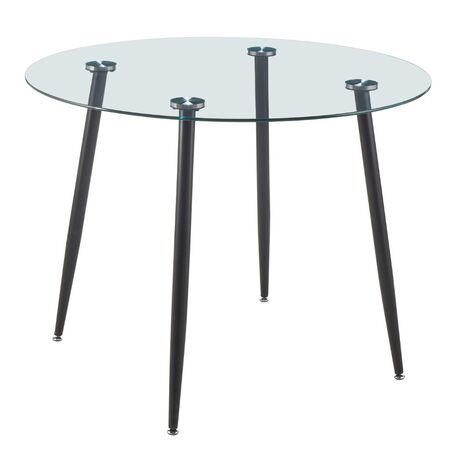 Mesa Bari Black 100 cm Vidrio