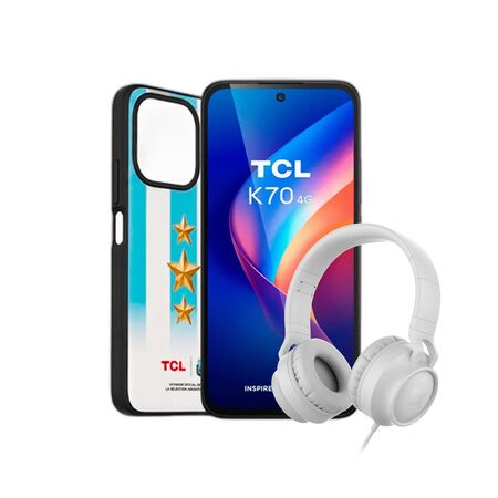 Combo TCL K70 12+128GB Midnight Black + Auricular Dekkin Vincha USB-C