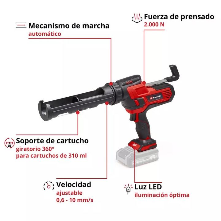 Einhell Pistola de cartucho inalambrico TE-SG 18/10 Li - Solo - Vista 3