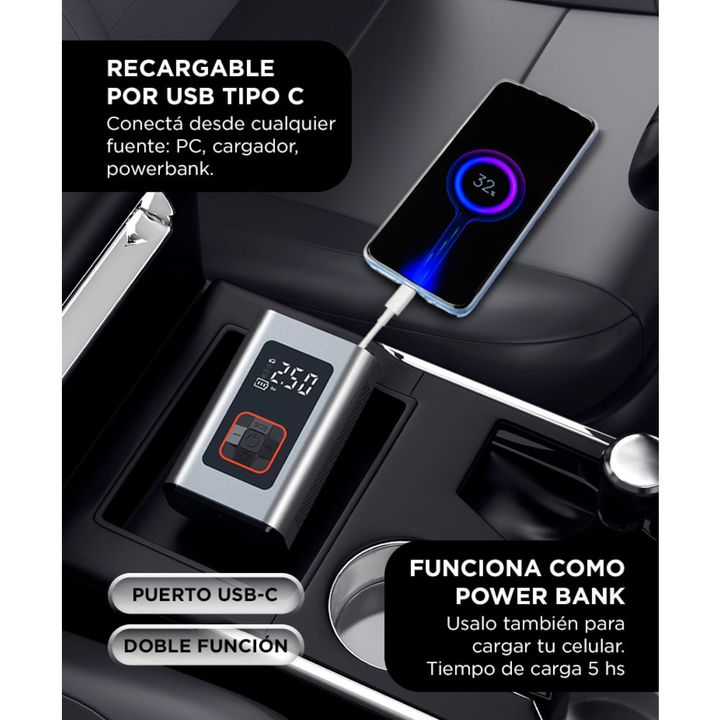 Inflador de Neumáticos Gadnic Inalámbrico Mini Recargable - Vista 5