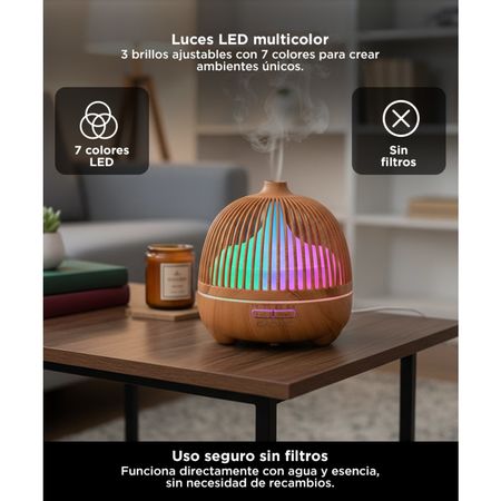 Humidificador Aromático Gadnic Aromaterapia Tipo Madera 500ml