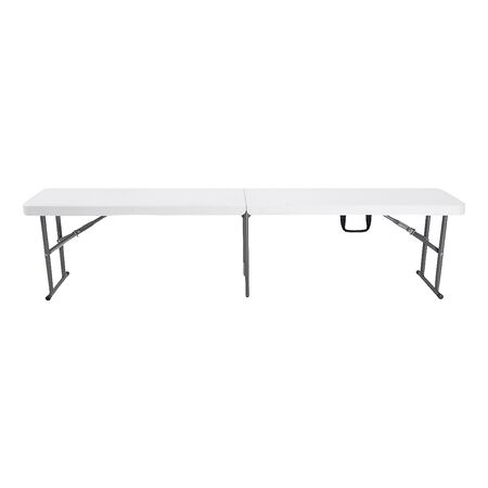 Banco Plegable Plástico Portátil 1.83 Metros Camping Jardín color blanco