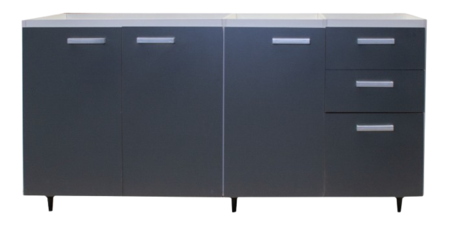BAJO MESADA 1.60M BLANCO GRIS GRAFITO