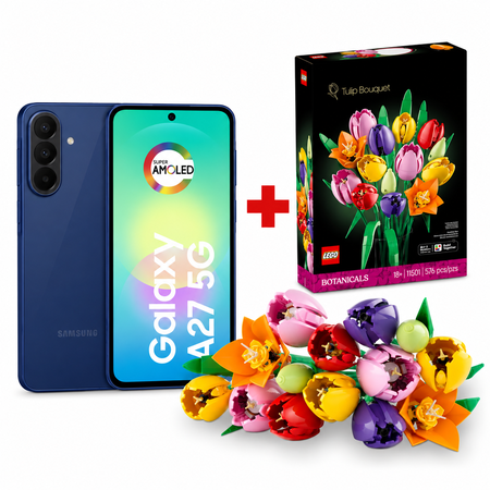 Combo Dia de la Madre Celular Samsung A27 256/8GB Azul + Tulipanes Lego 11501