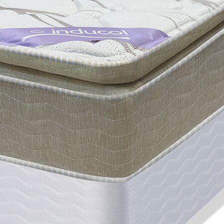 Colchon Inducol Pocket Extra Comfort 2 Plazas 130x190cm de Resortes con Pillow Top