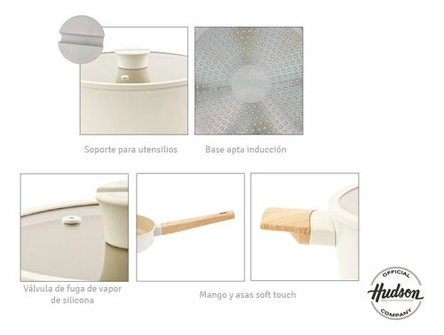 Olla 28cm Antiadherente Cerámico Harmony Inducción Beige - Vista 4
