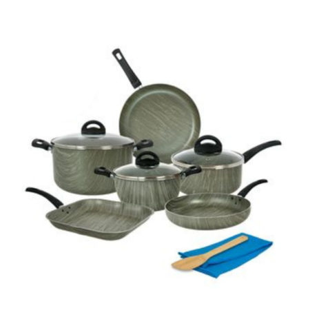 Bateria Antiadherente 11 piezas 1,8 MM Aston Terra Bifera Cacerola Olla Wok Sarten 