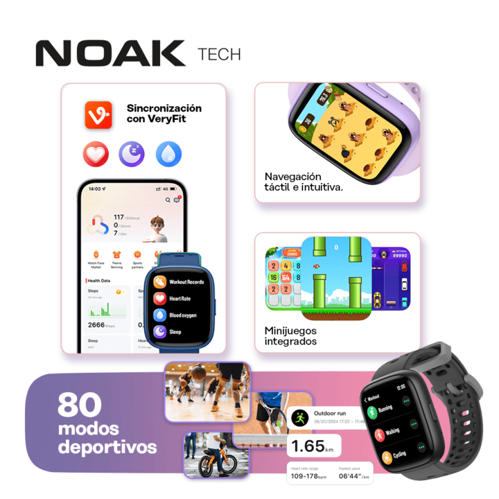 Smartwatch Noak Bloom 1 Niños con Juegos 1.83" TFT-LCD IP68 - Vista 9
