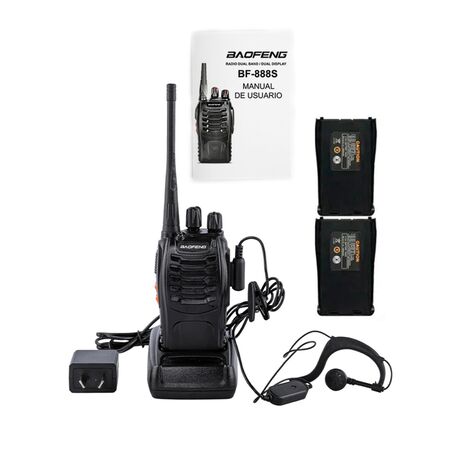 Handy Baofeng BF-888S 5w 16CH UHF Hasta 10km + 2 Baterías y Manos Libres