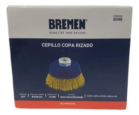 Cepillo Bremen para Amoladora Copa 3 Piezas Rizado